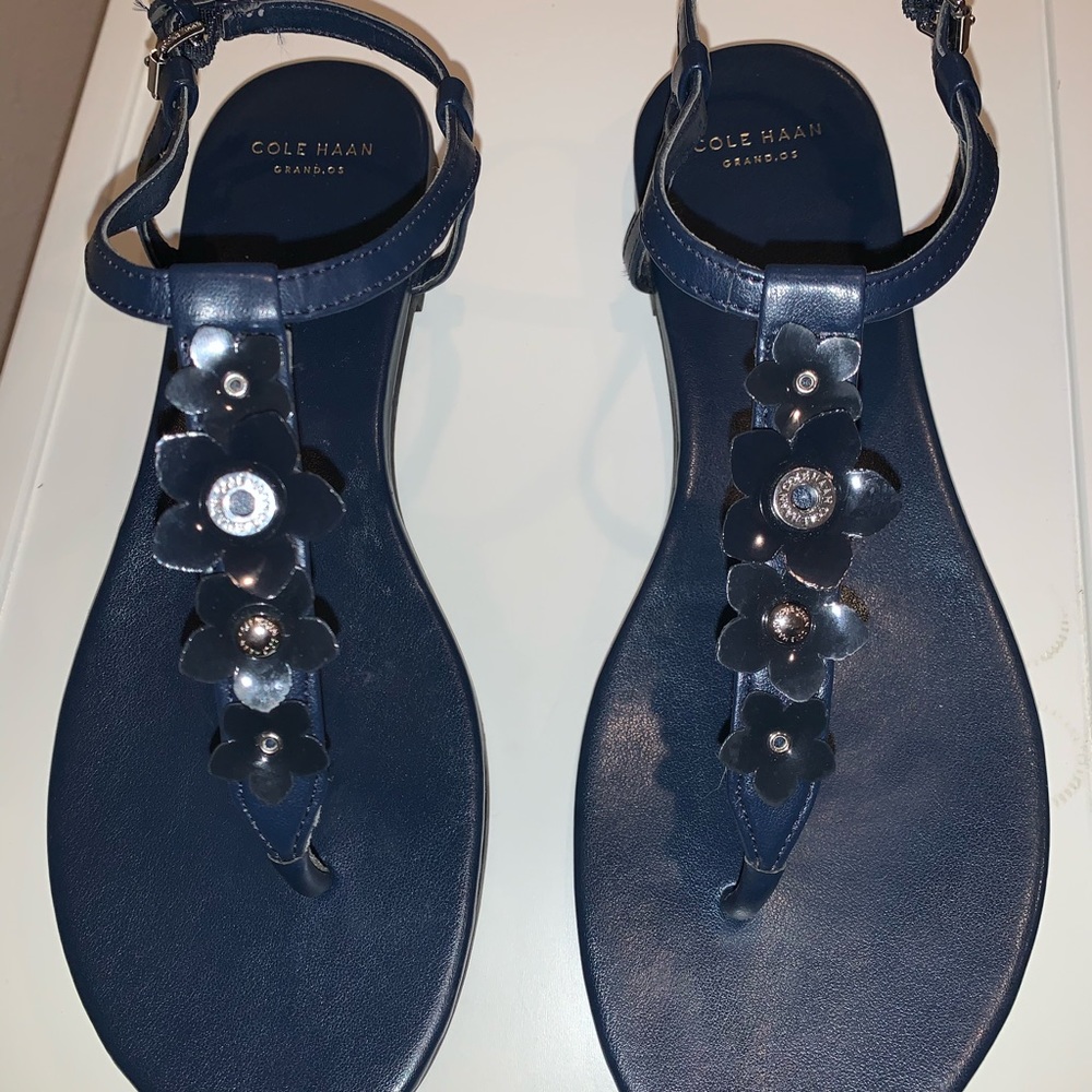Cole Haan Effie Floral Sandal Blazer Blue